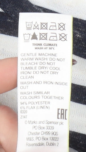 Womens UK Size 16 Marks and Spencer Blue Basic T-Shirt