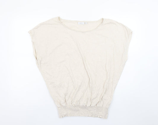 Womens UK Size 16 NEXT Beige Basic T-Shirt