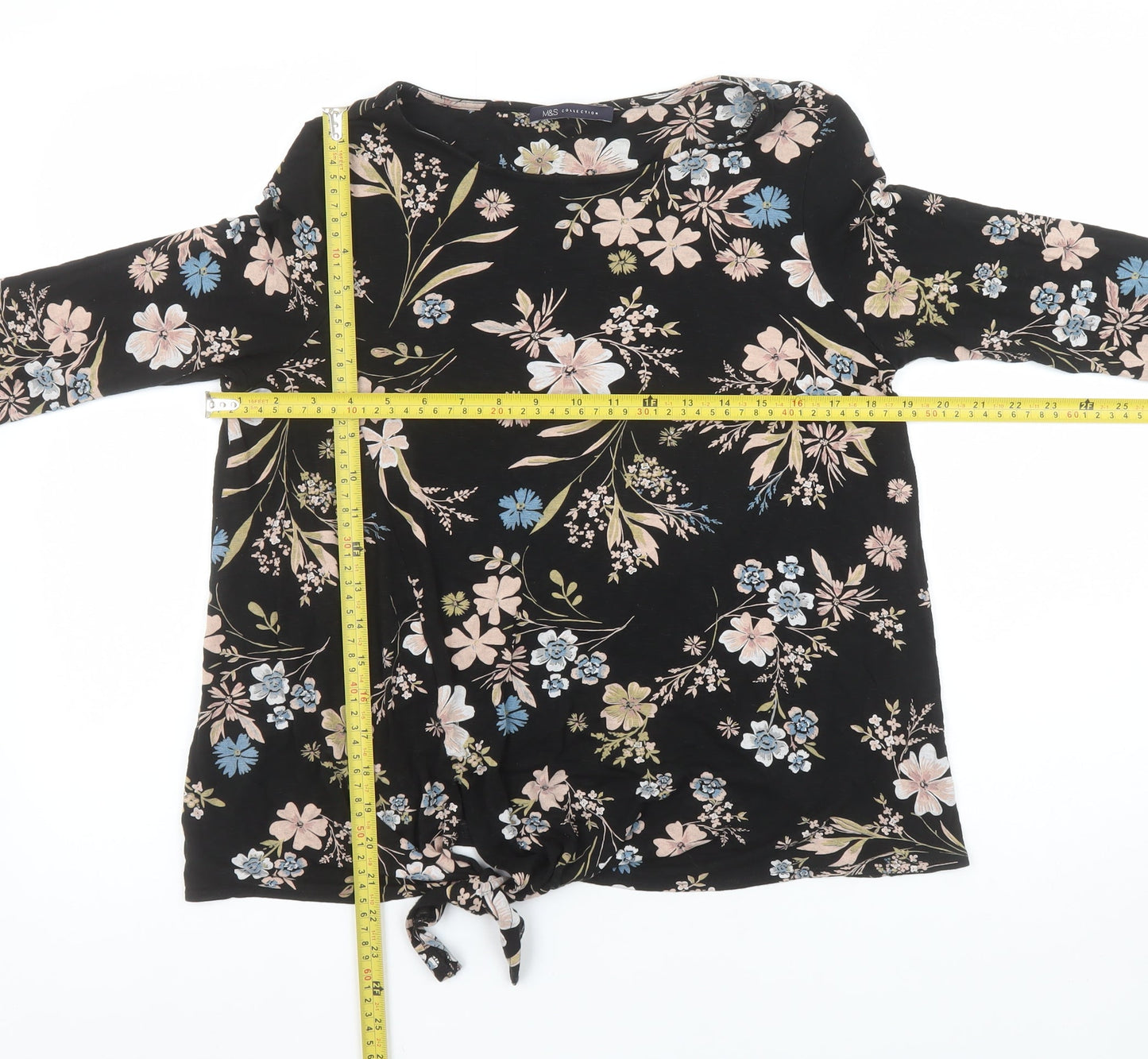 Womens UK Size 10 Marks and Spencer Black Tunic Blouse