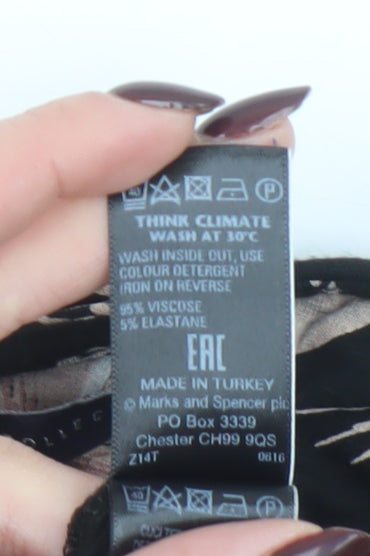 Womens UK Size 10 Marks and Spencer Black Tunic Blouse