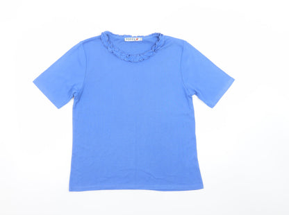 Womens UK Size 16 Poppy Blue Basic T-Shirt