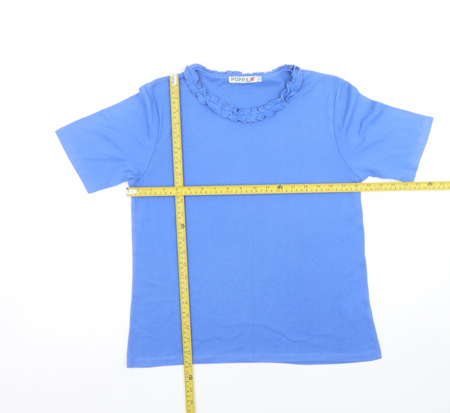 Womens UK Size 16 Poppy Blue Basic T-Shirt