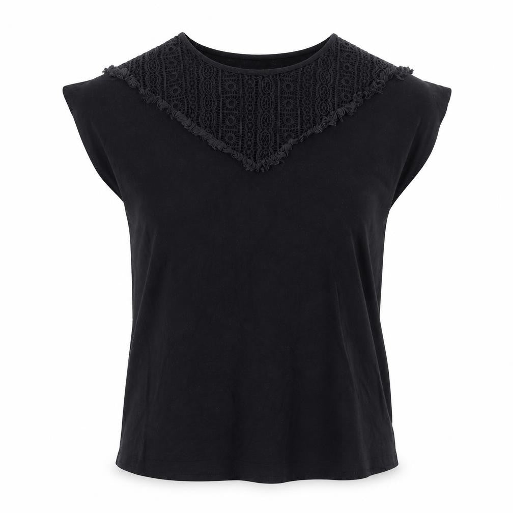 Womens UK Size 12 Inextenso Black Camisole T-Shirt