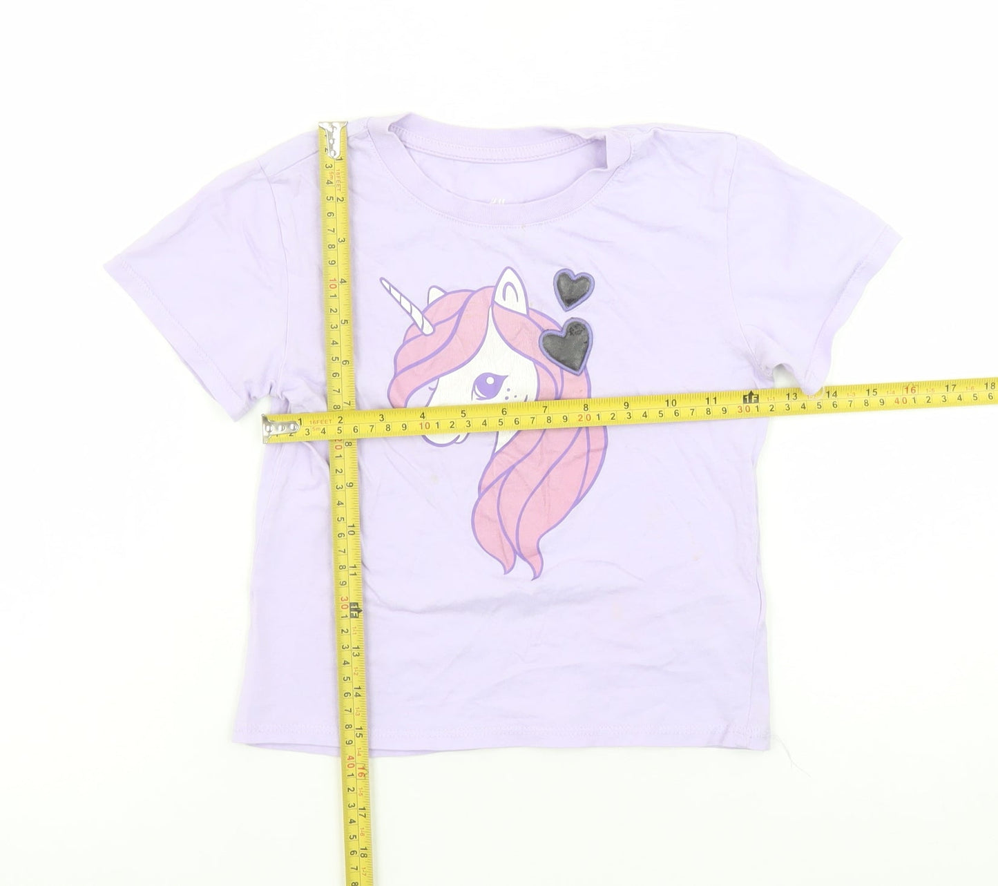 Girls UK Size 4-6 Years H&M Purple Basic T-Shirt