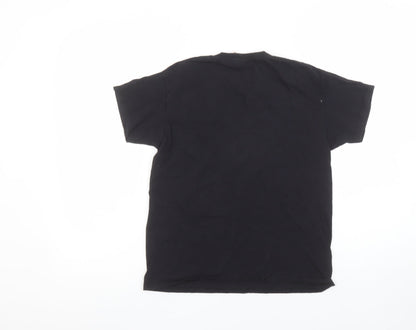 Boys UK Size 9-11 Years Fruit of the Loom Black Basic T-Shirt