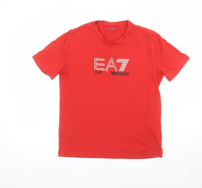 Mens UK Size S Emporio Armani Red  T-Shirt