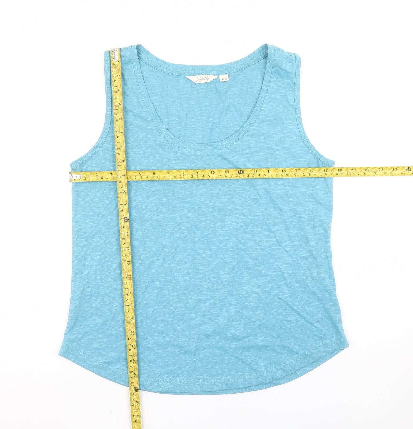 Womens UK Size 14 Lily & Me Blue Basic Tank