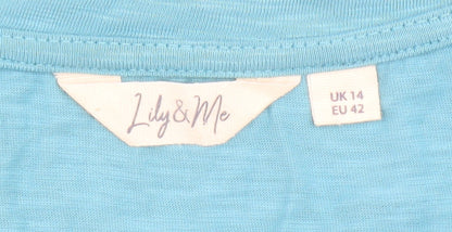 Womens UK Size 14 Lily & Me Blue Basic Tank