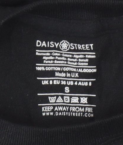 Daisy Street Women's Black Graphic Cotton T-Shirt Size S