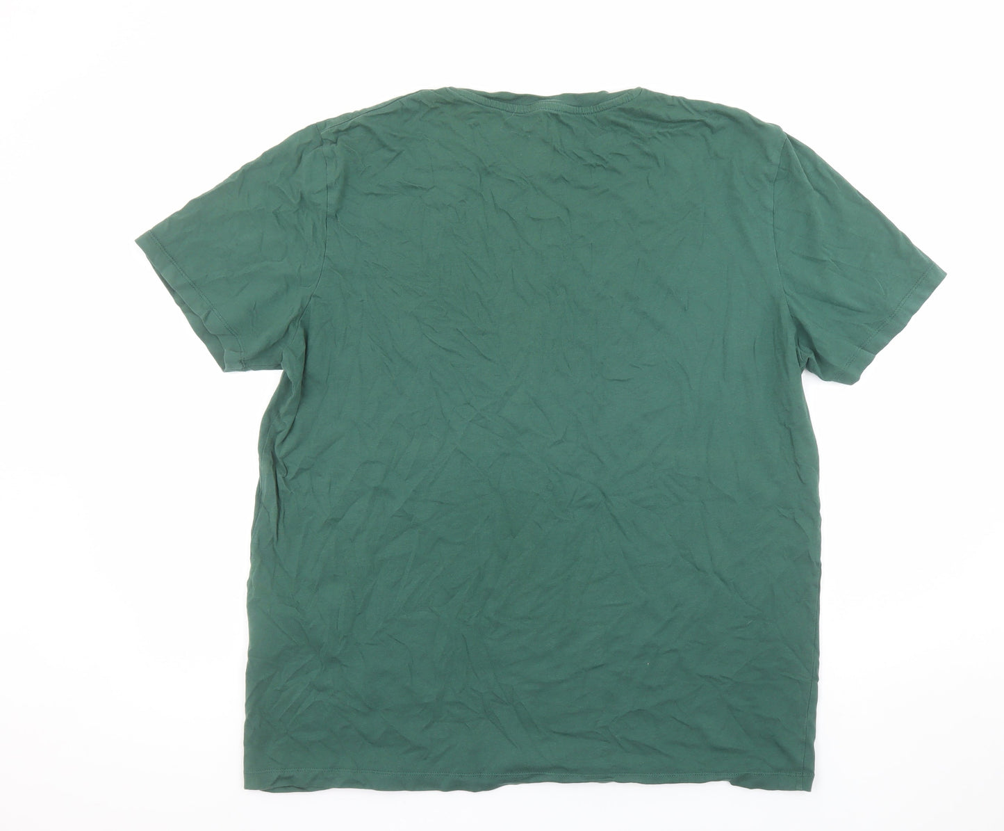 Jack & Jones Men's Green 2XL Crew Neck Cotton T-Shirt