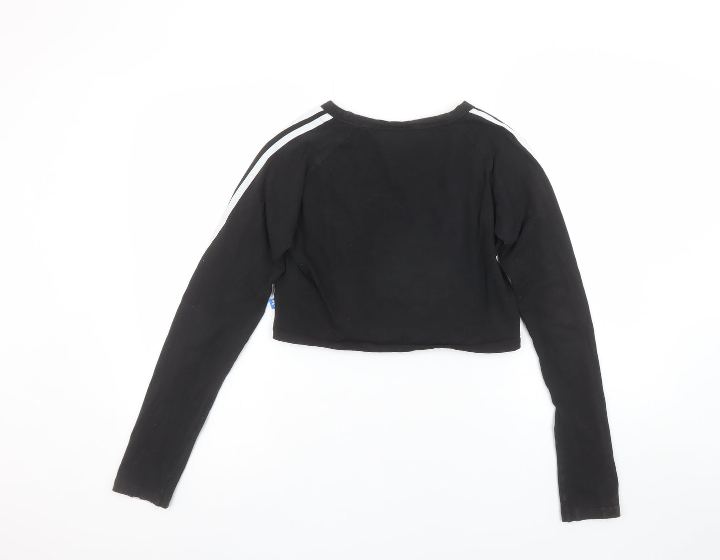 Womens UK Size 12 adidas Black Cropped T-Shirt