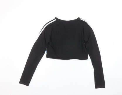 Womens UK Size 12 adidas Black Cropped T-Shirt