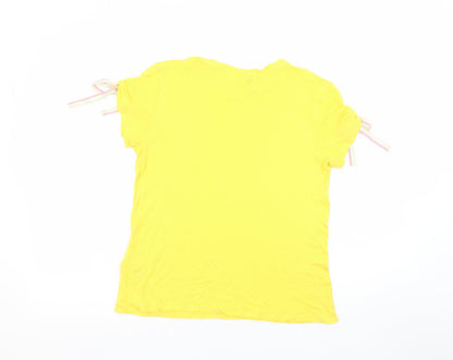 Ted Baker Women's Yellow Short Sleeve Viscose T-Shirt Size 10