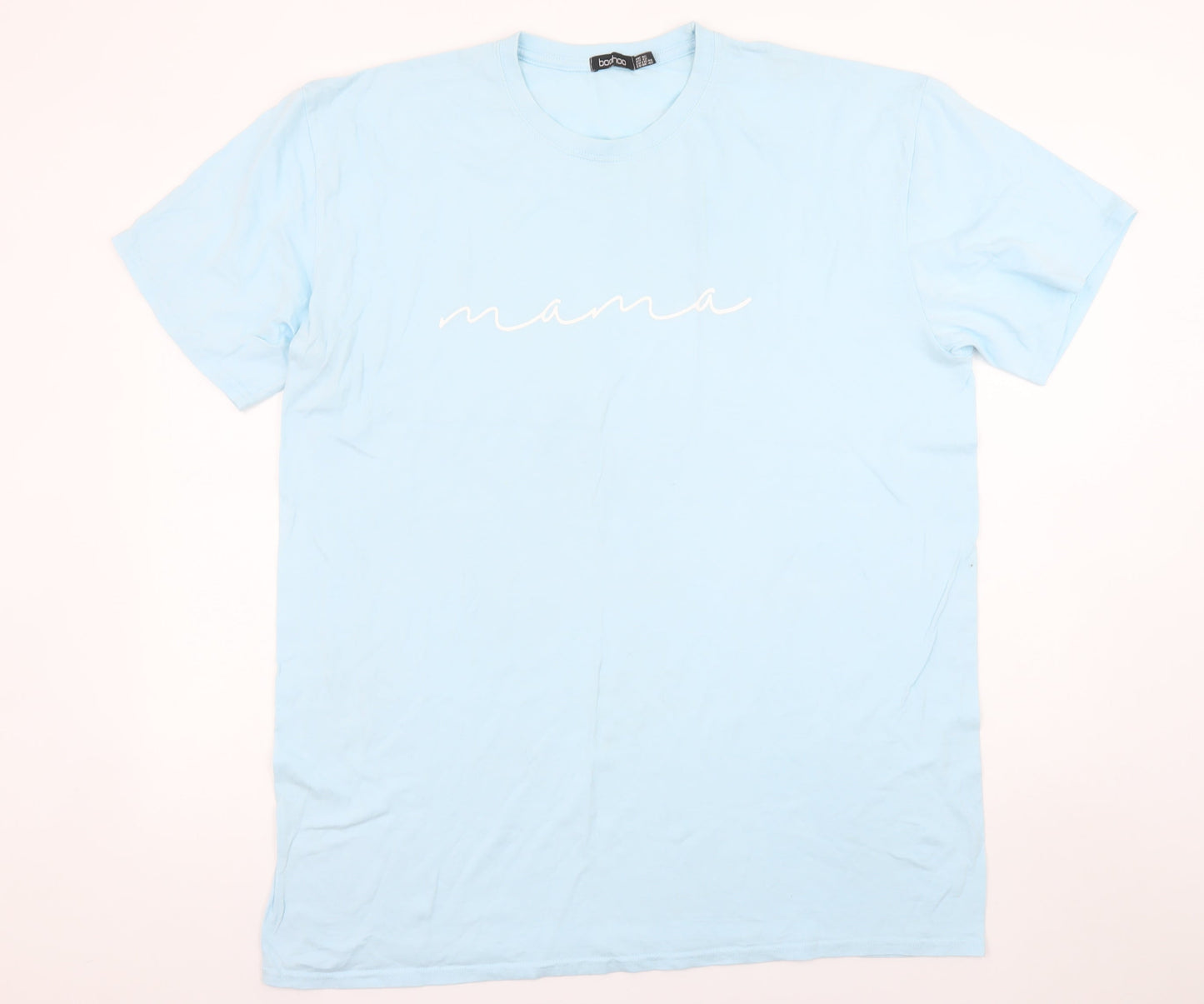 Womens UK Size 16 Boohoo Blue Basic T-Shirt