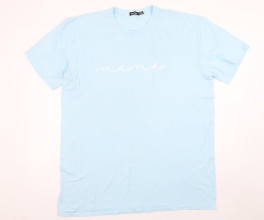 Womens UK Size 16 Boohoo Blue Basic T-Shirt
