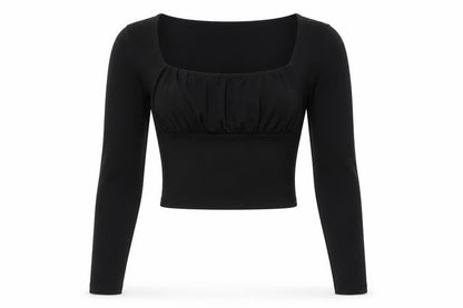 Womens UK Size 8 ASOS DESIGN Black Cropped Blouse