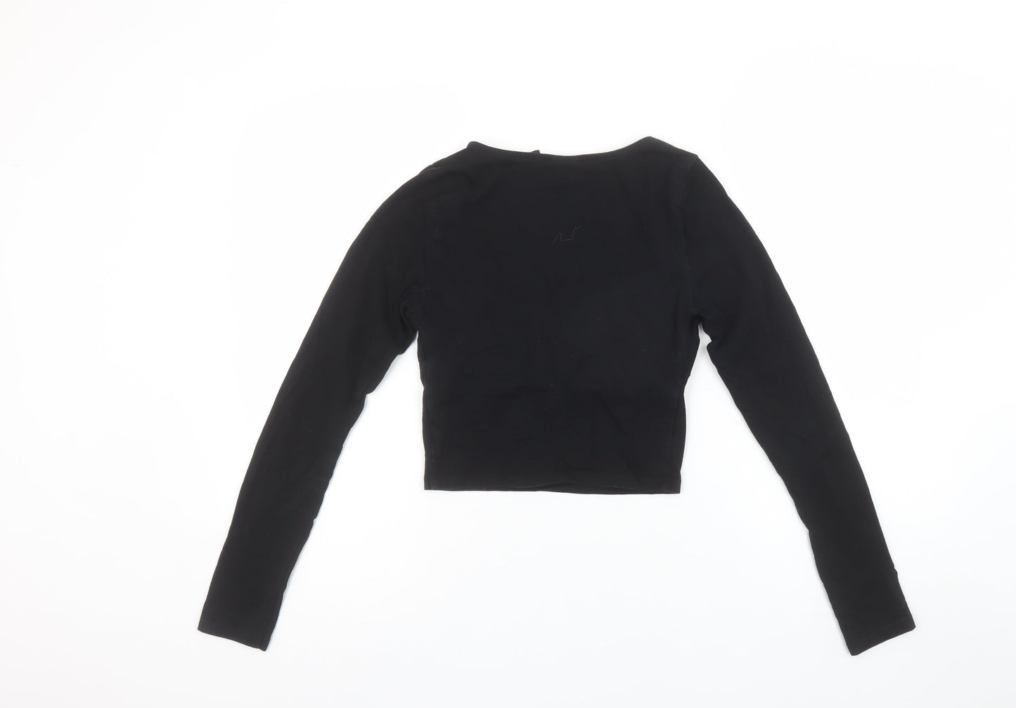 Womens UK Size 8 ASOS DESIGN Black Cropped Blouse