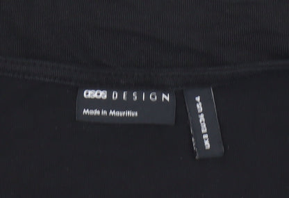Womens UK Size 8 ASOS DESIGN Black Cropped Blouse