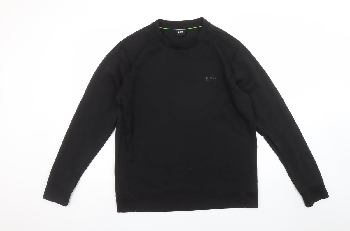 Mens UK Size M Boss Black Pullover Sweatshirt