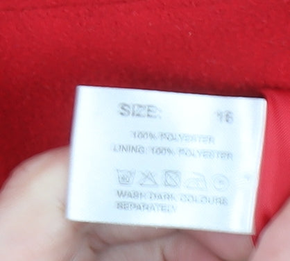 Womens UK Size 16 Kesta London Red Overcoat