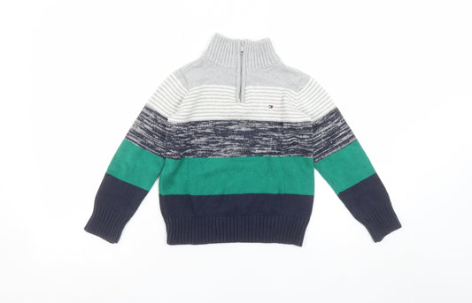Boys UK Size 4 Years Tommy Hilfiger Multicoloured Pullover Jumper
