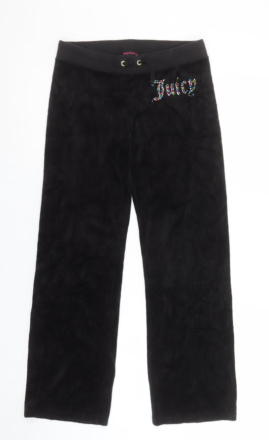 Girls UK Size 14 Years Juicy Couture Regular Fit Sweatpants Black Trousers
