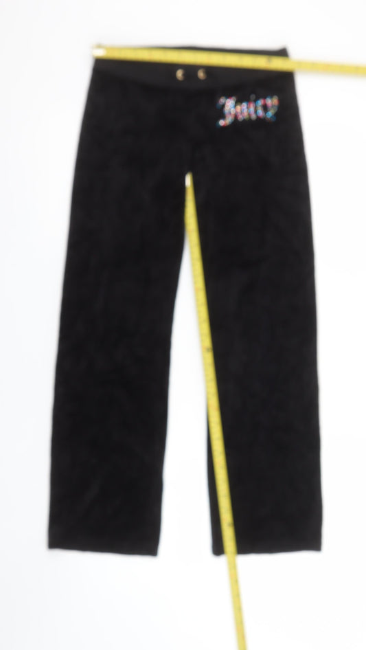 Girls UK Size 14 Years Juicy Couture Regular Fit Sweatpants Black Trousers