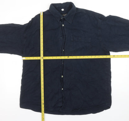 MAYNE Men’s Blue Cotton Long Sleeve Button-Up Shirt XL