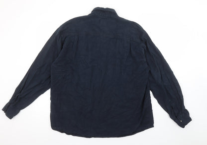 MAYNE Men’s Blue Cotton Long Sleeve Button-Up Shirt XL