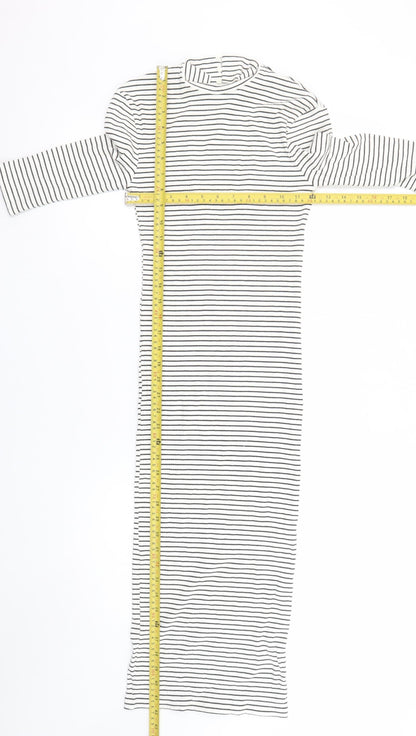Marks and Spencer Women’s Ivory Striped Bodycon Midi Dress Size 6