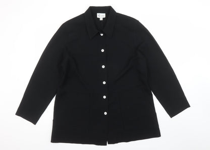 Womens UK Size 16 Gold by Michael K Black Classic Button-Up