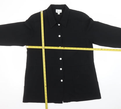Womens UK Size 16 Gold by Michael K Black Classic Button-Up