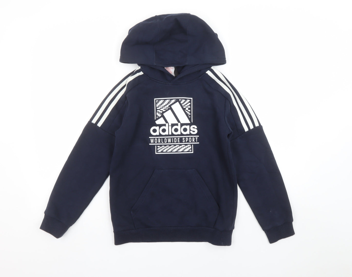 Boys UK Size 9-10 Years adidas Blue Pullover Hoodie