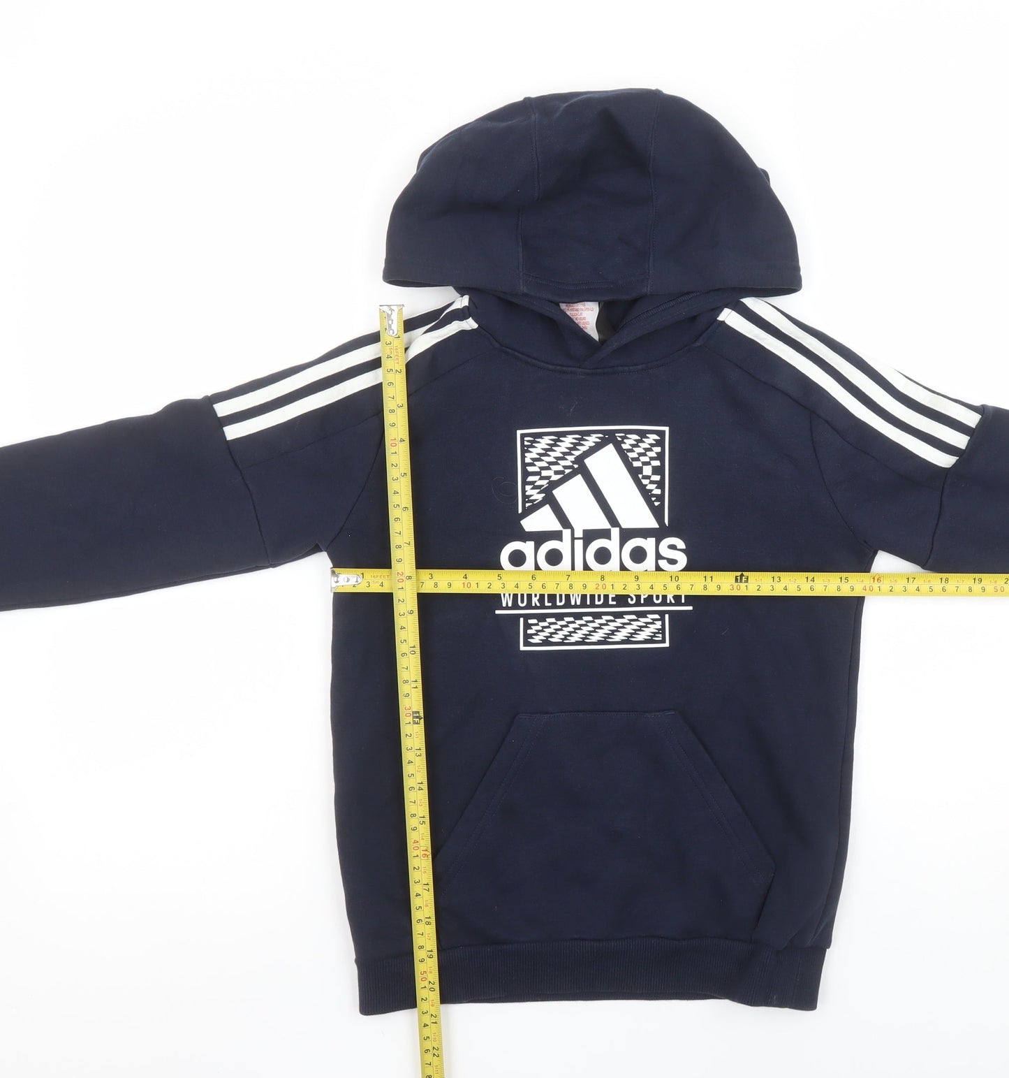 Boys UK Size 9-10 Years adidas Blue Pullover Hoodie