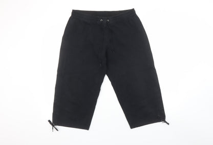 Womens UK Size 12 Olympus Regular Fit Capri Black Trousers