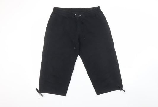 Womens UK Size 12 Olympus Regular Fit Capri Black Trousers