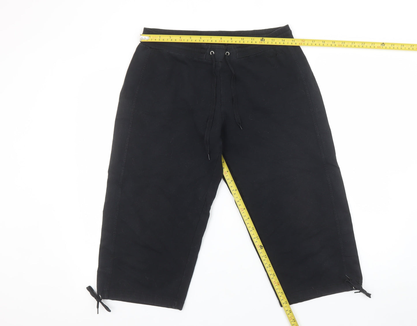 Womens UK Size 12 Olympus Regular Fit Capri Black Trousers