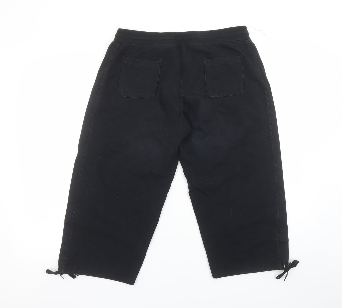 Womens UK Size 12 Olympus Regular Fit Capri Black Trousers