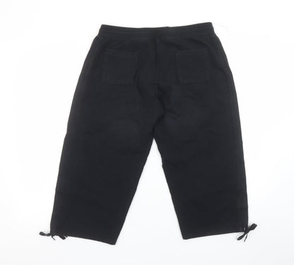 Womens UK Size 12 Olympus Regular Fit Capri Black Trousers