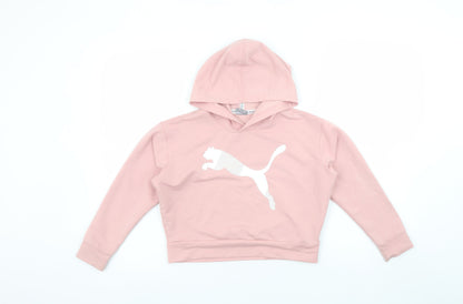 Girls UK Size 7-8 Years PUMA Pink Pullover Hoodie