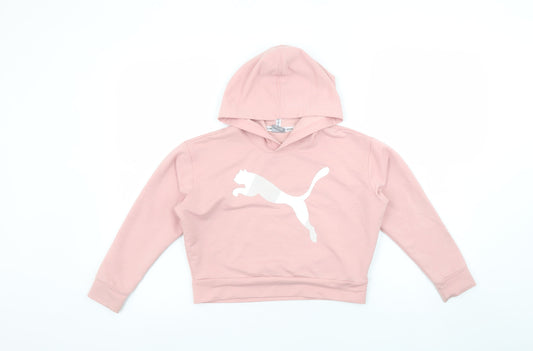 Girls UK Size 7-8 Years PUMA Pink Pullover Hoodie