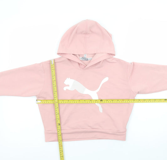 Girls UK Size 7-8 Years PUMA Pink Pullover Hoodie