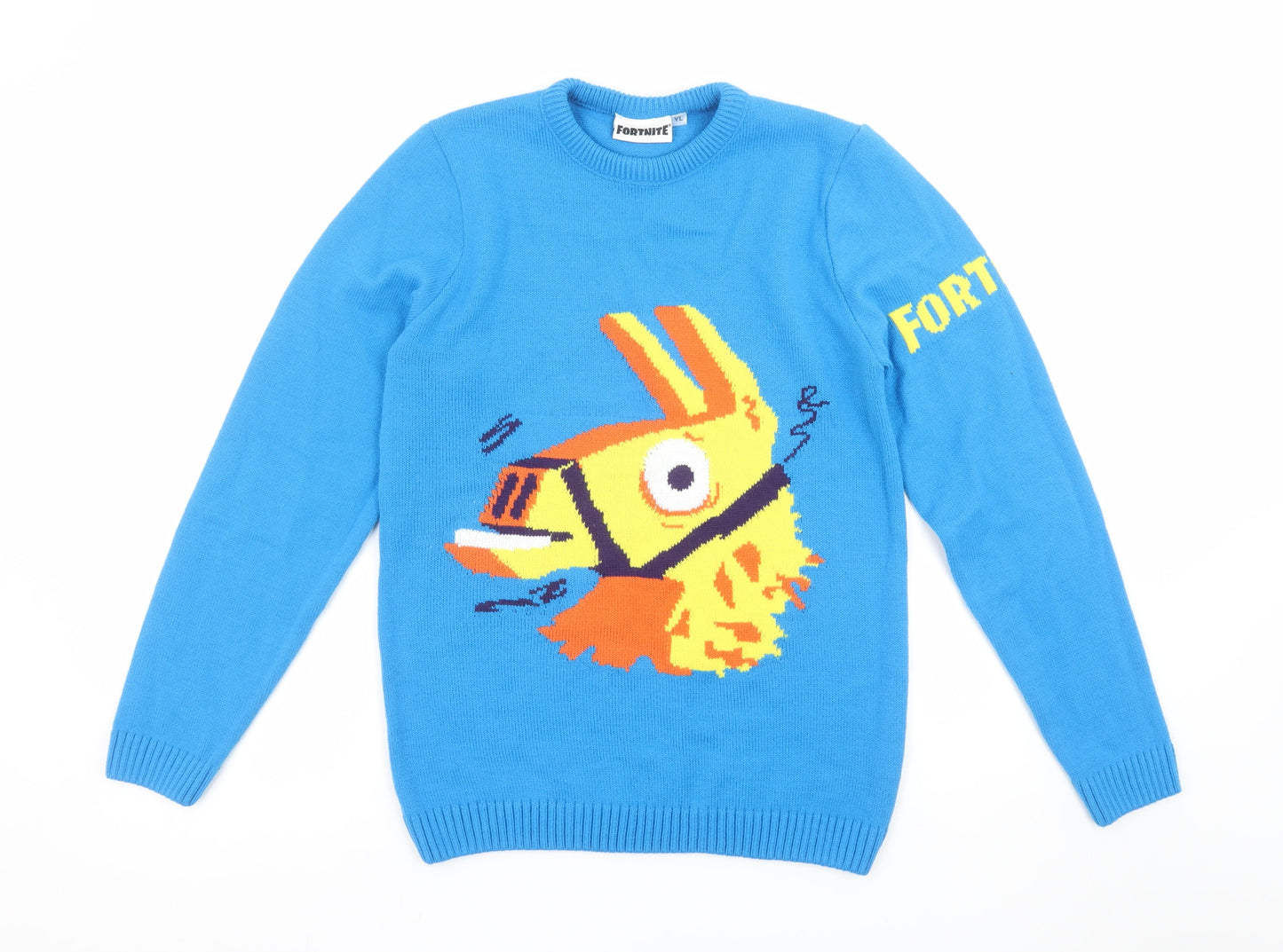 Boys UK Size 14 Years Fortnite Blue Pullover Jumper