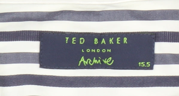 Mens UK Collar Size 15.5 Ted Baker Smart Blue  Dress Shirt