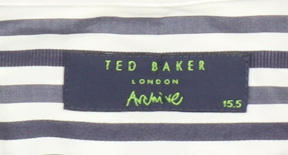 Mens UK Collar Size 15.5 Ted Baker Smart Blue  Dress Shirt