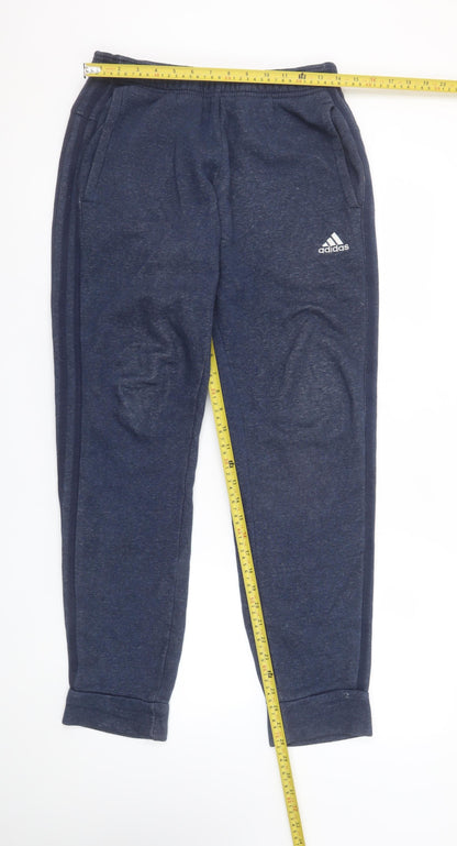 adidas Mens Blue Jogger Sweatpants Size S Elastic Waist Pockets