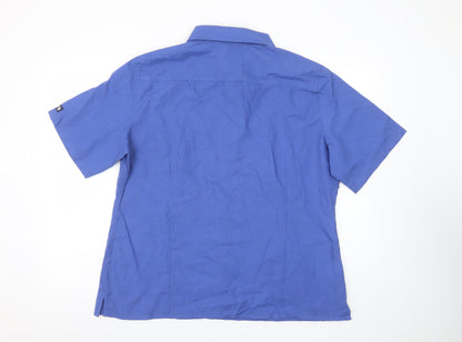Womens UK Size 20 Simon Jersey Blue Basic Button-Up