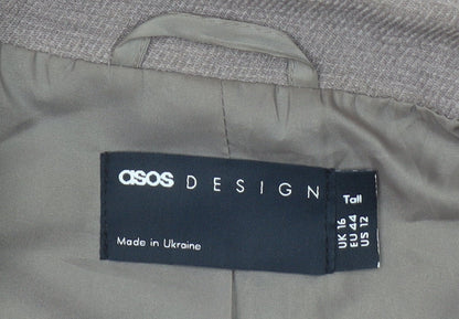 Womens UK Size 16 ASOS DESIGN Tall Brown Blazer