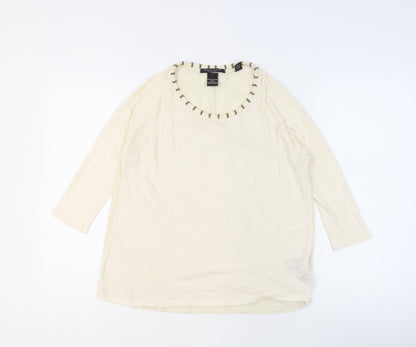 Womens UK Size 10 Maison Scotch Ivory Basic Blouse