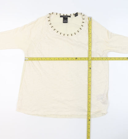 Womens UK Size 10 Maison Scotch Ivory Basic Blouse